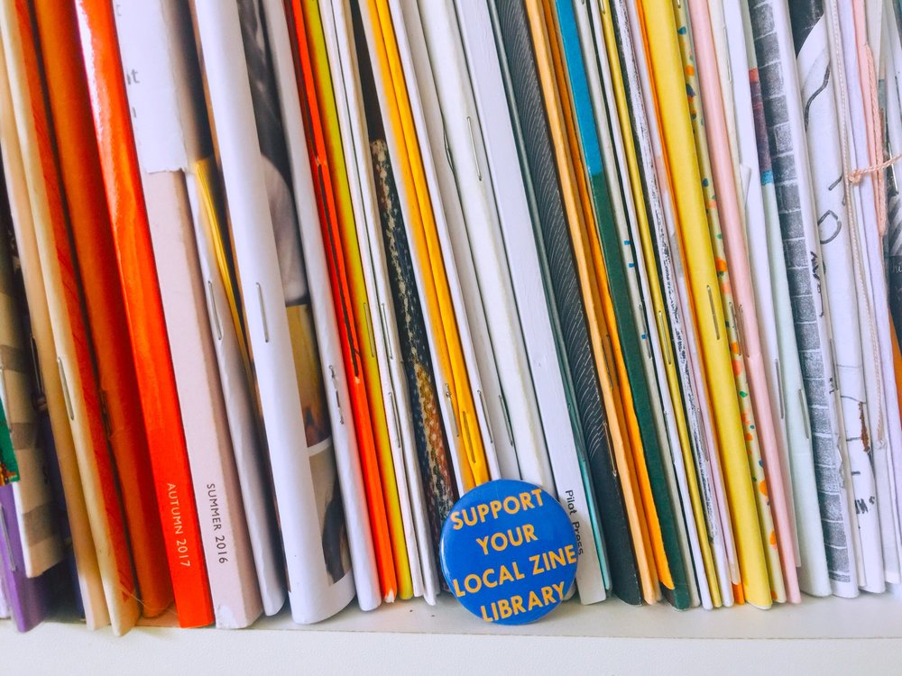 ✎ Help Us: Support Zine Library/Community space fund SZL (support zine library) is our small funding project that contributes towards zine library and other community space fund raising, to help them purchase equipment for storing, shelving, archiving, workshops and improving accessibility. All funds from purchasing this badge will go towards our chosen zine library of the month. To apply please email: tenderhandspress@gmail.com